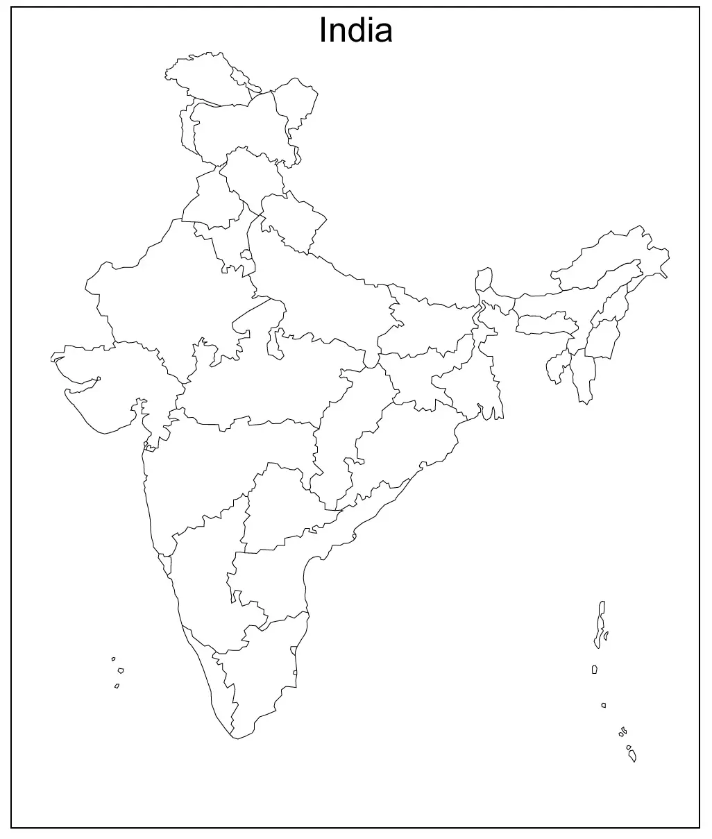india blank map