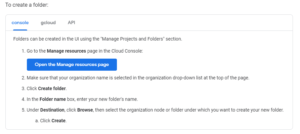 manage folders gcp