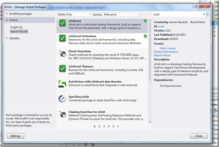 xunit_nuget